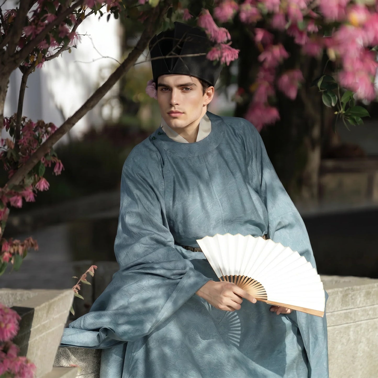 Midnight Blue Tencel Scholar Robe