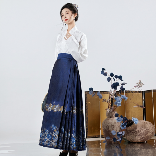 Sapphire Blue Jacquard Mamian Skirt