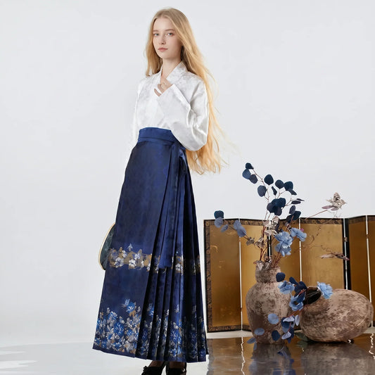 Sapphire Blue Jacquard Mamian Skirt