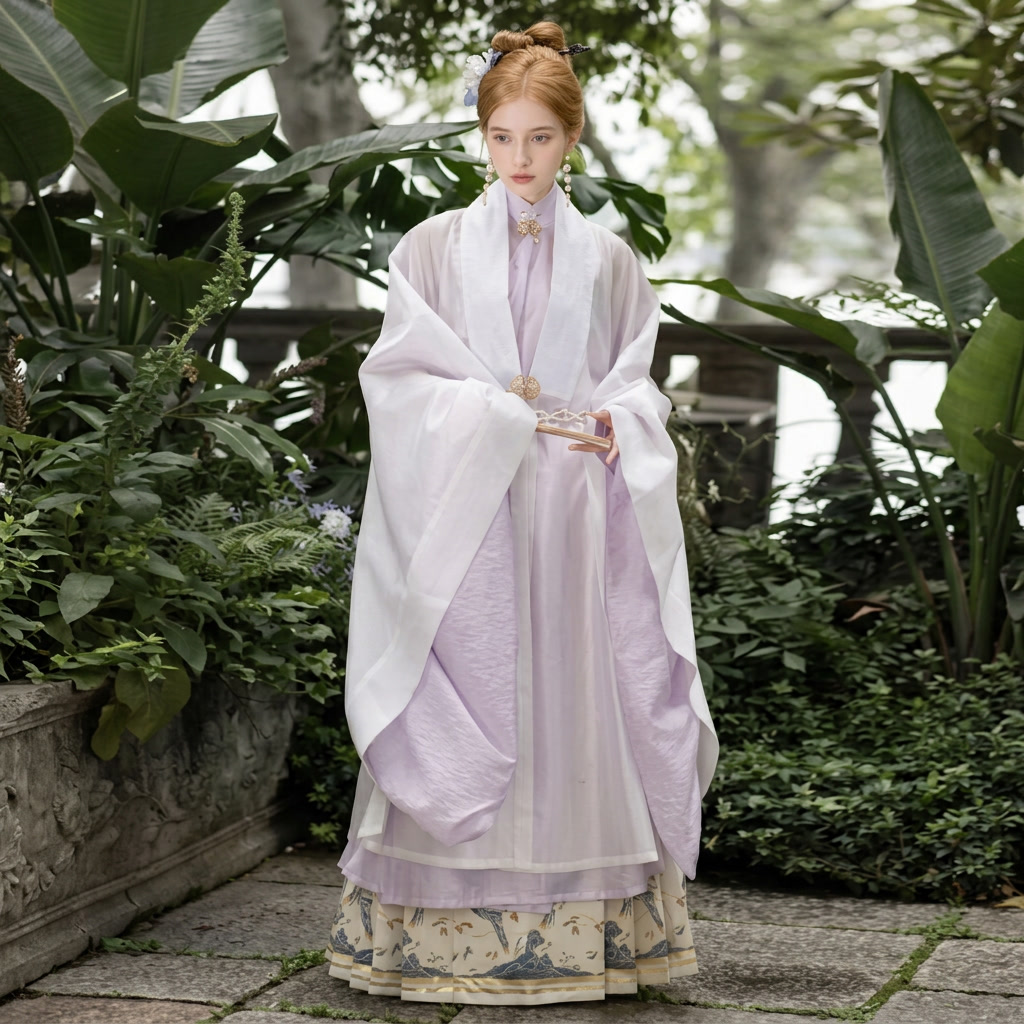Ethereal Lilac Mamian Skirt & Robe Set