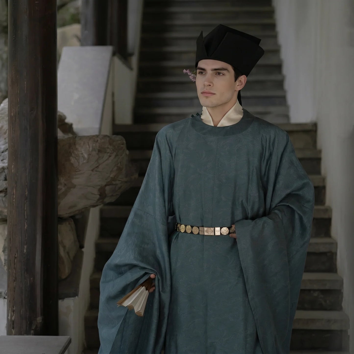 Midnight Blue Tencel Scholar Robe