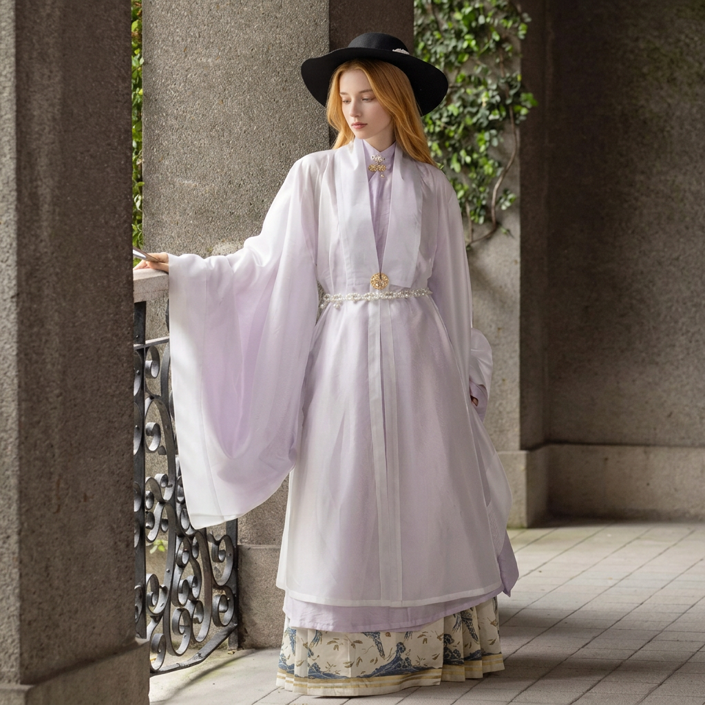 Ethereal Lilac Mamian Skirt & Robe Set