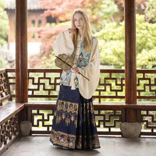 Ming Dynasty Embroidered Hanfu 3-Piece Set